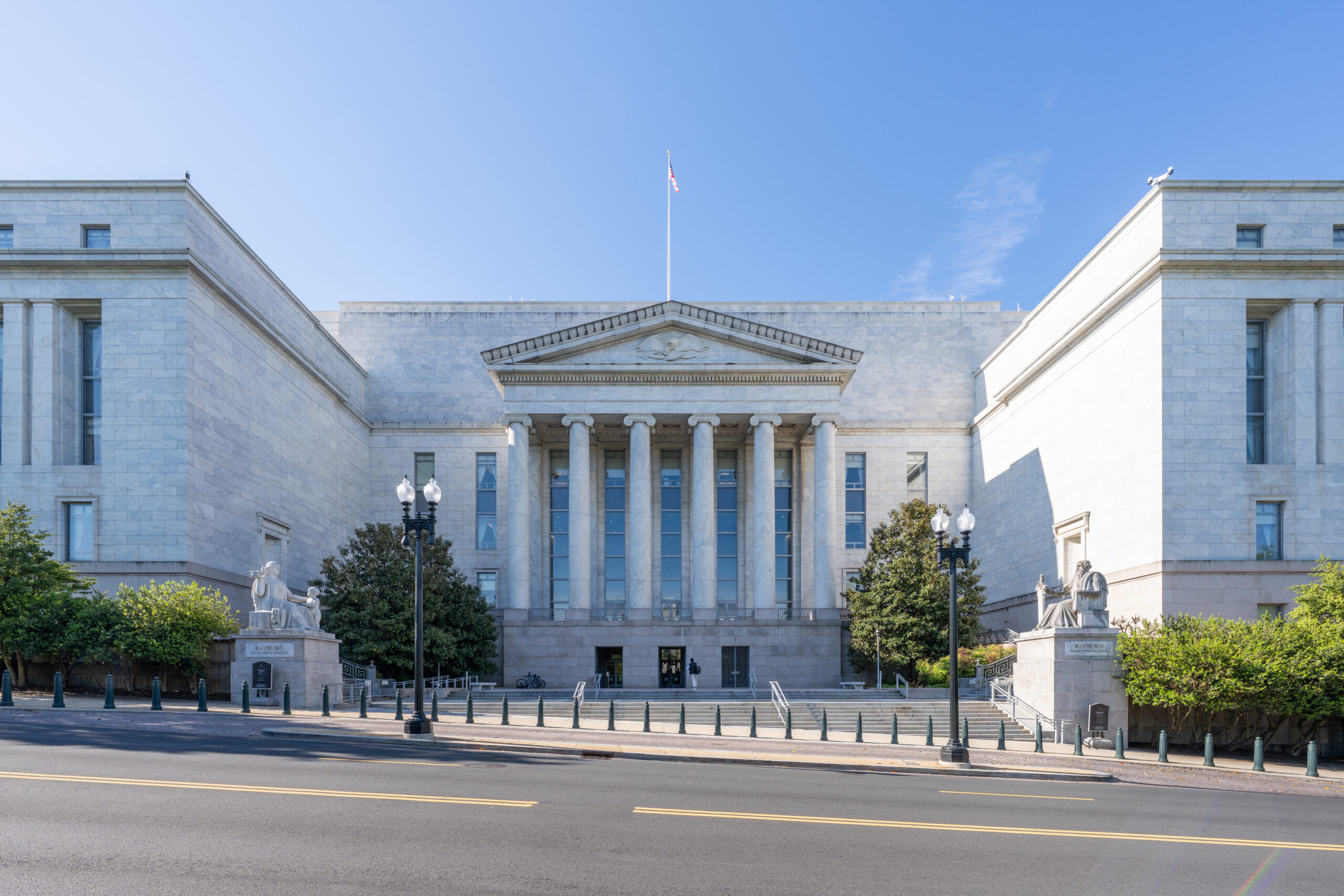 Wide exterior photograph of the Rayburn House Office Building in Washington, D.C.