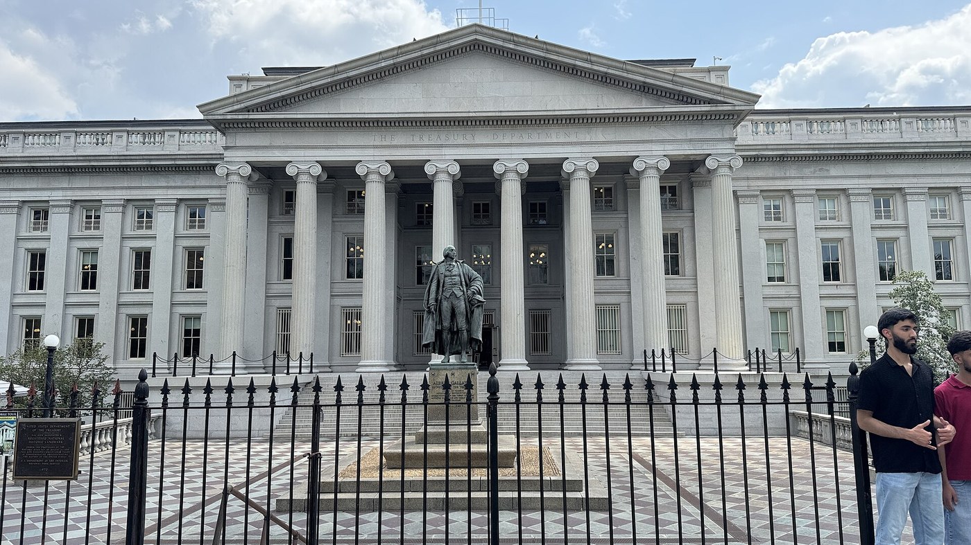 Front of the U.S. Department of the Treasury Building