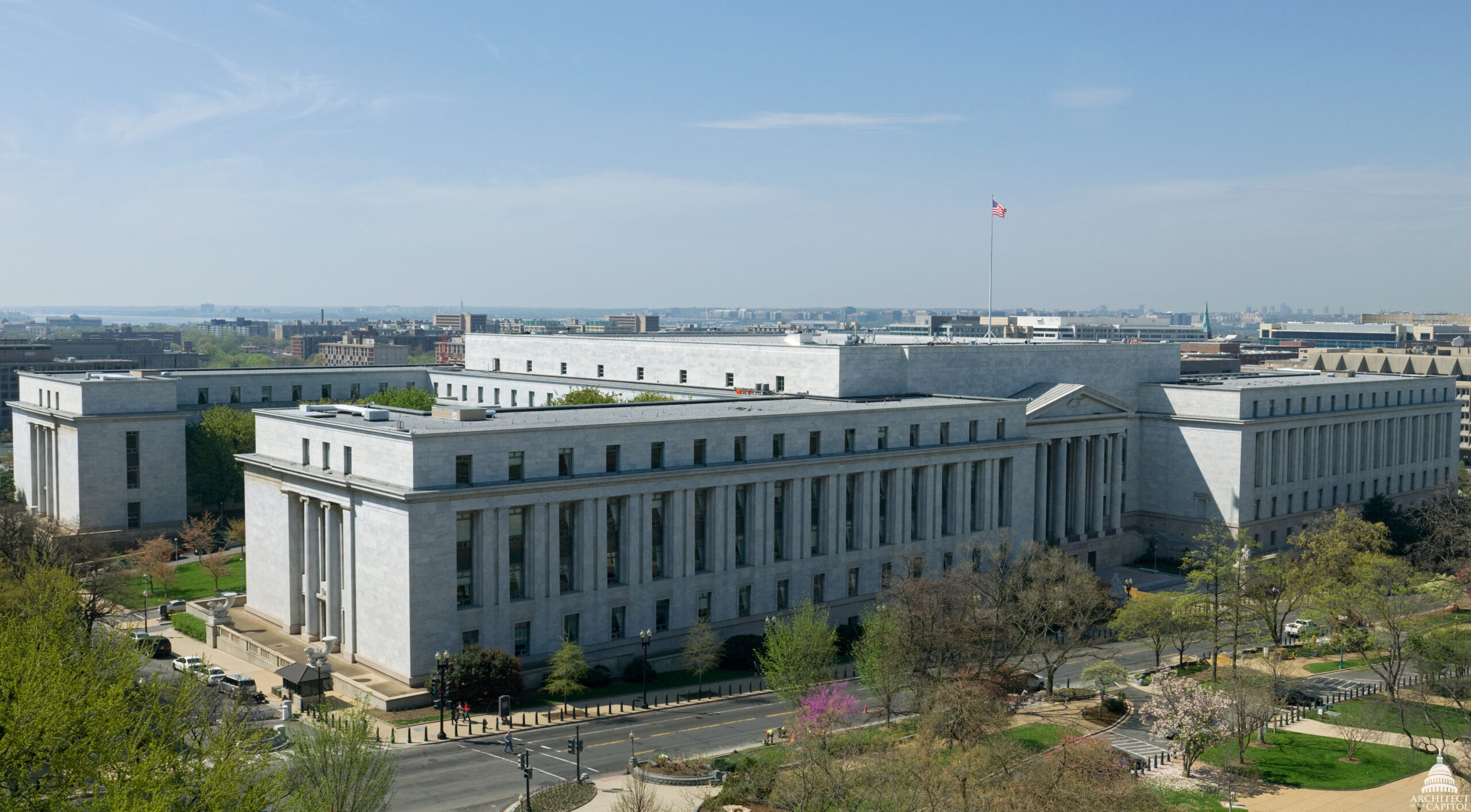Landscape view of the Rayburn House Office Building in Washington, D.C.